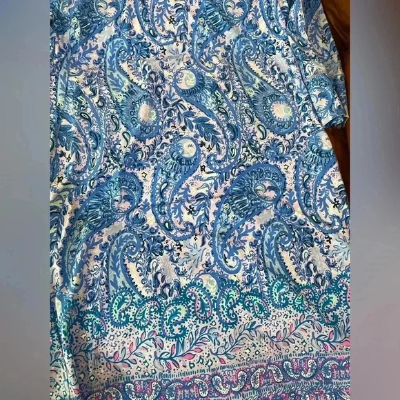 Lilly Pulitzer Shift Mini Blue and Pink Dress Sz Medium - Picture 9 of 12
